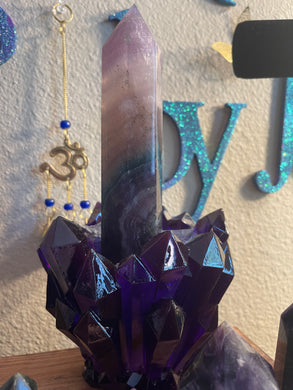Resin Crystal bowl with Fluorite tower