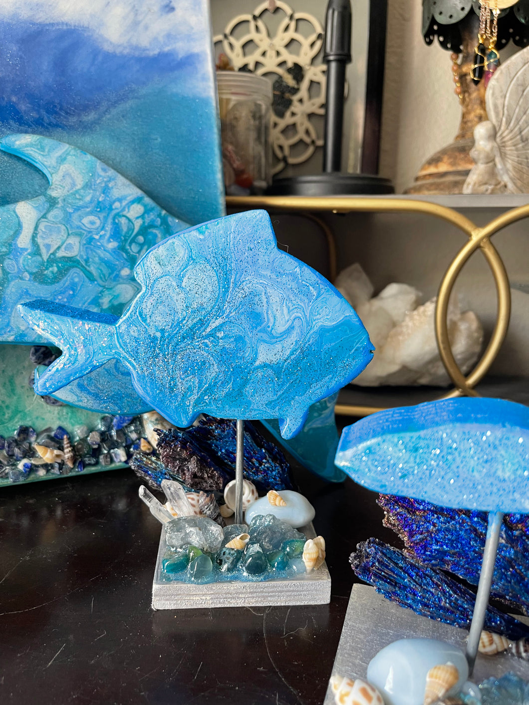 Wood fish on stand!
