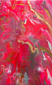 Hot pink resin pour painting