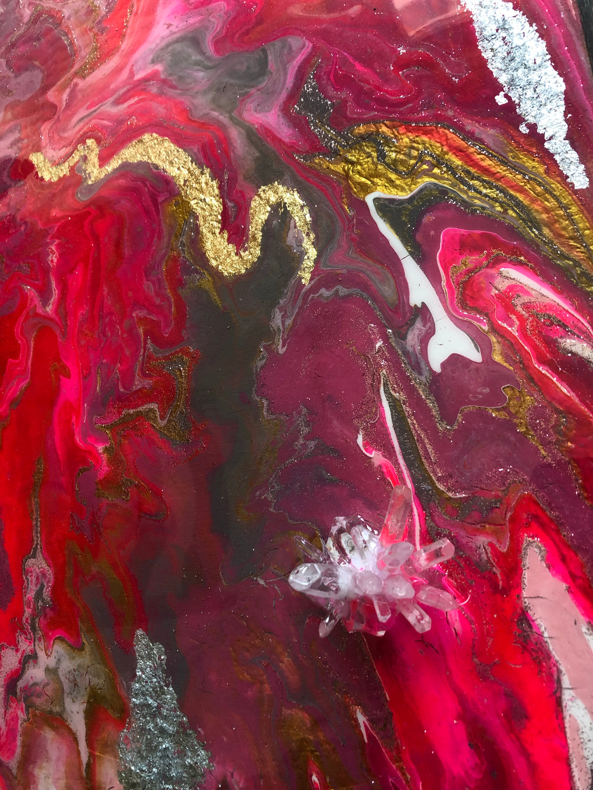 Hot pink resin pour painting