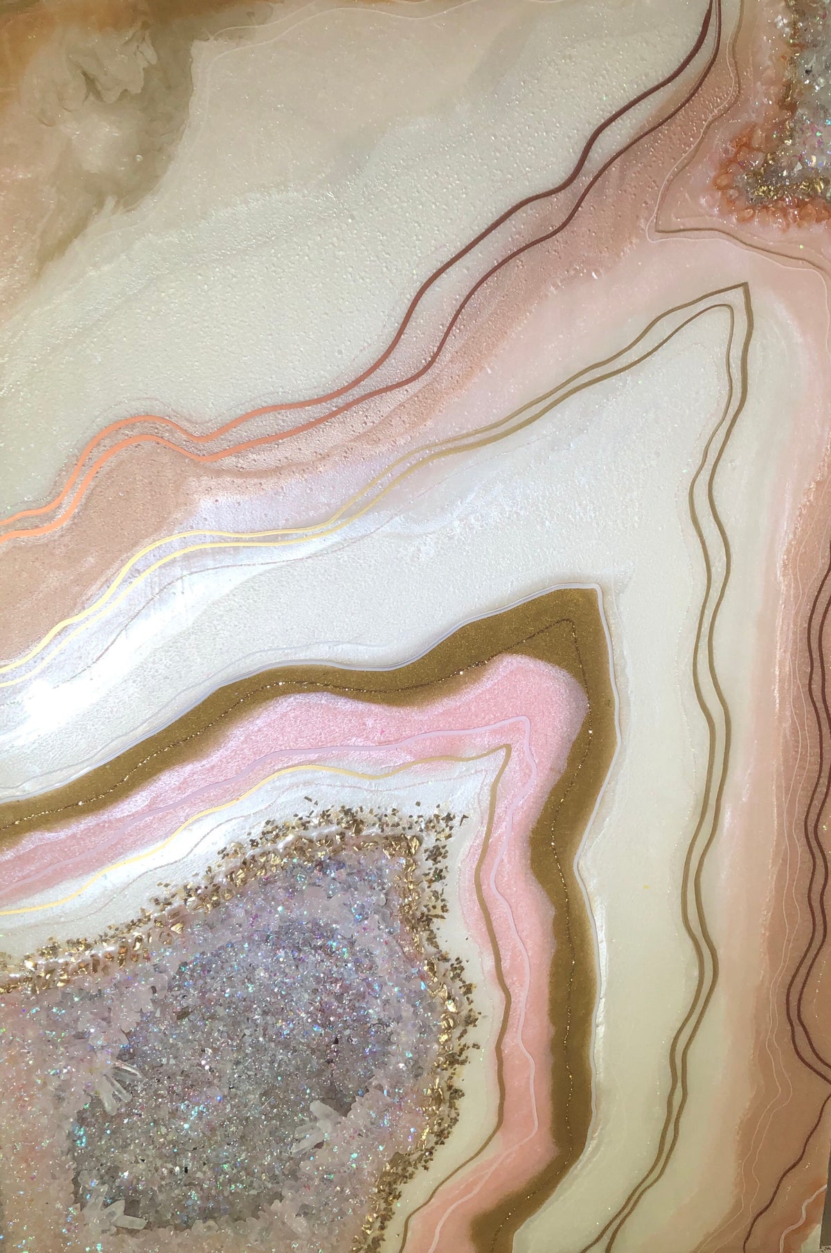 Rose quartz crystal love 2 piece painting