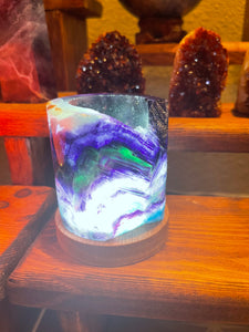 Fluorite cylinder and light