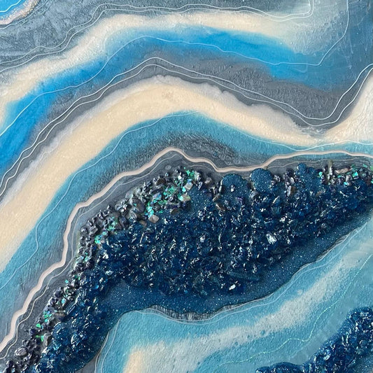 Blue dreams resin painting