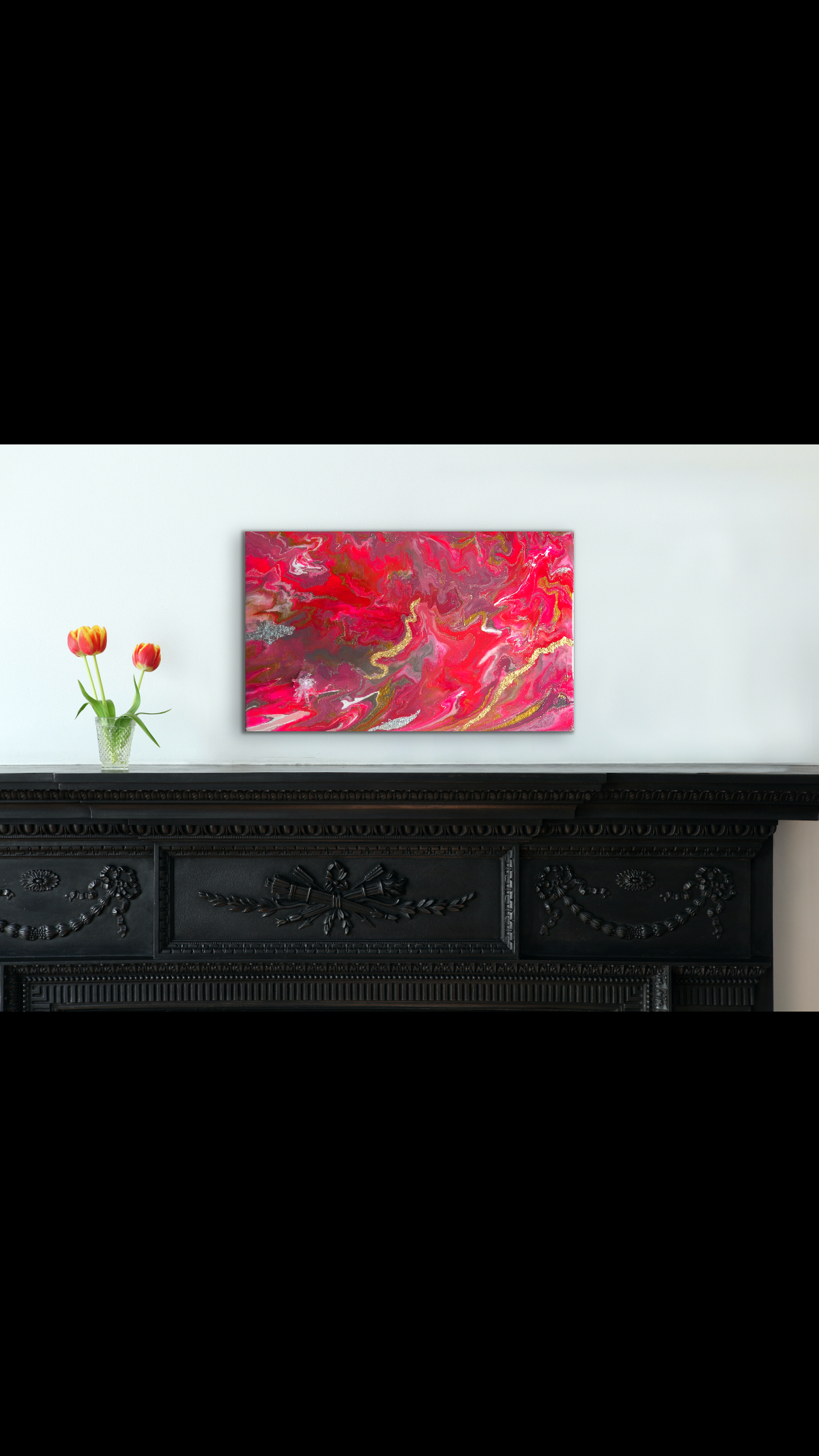 Hot pink resin pour painting