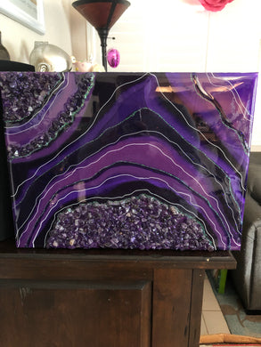 Purple Amethyst Geode Painting