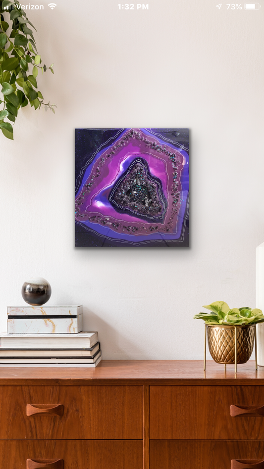 Amethyst resin painting
