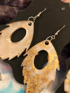 Gold leaf earrings