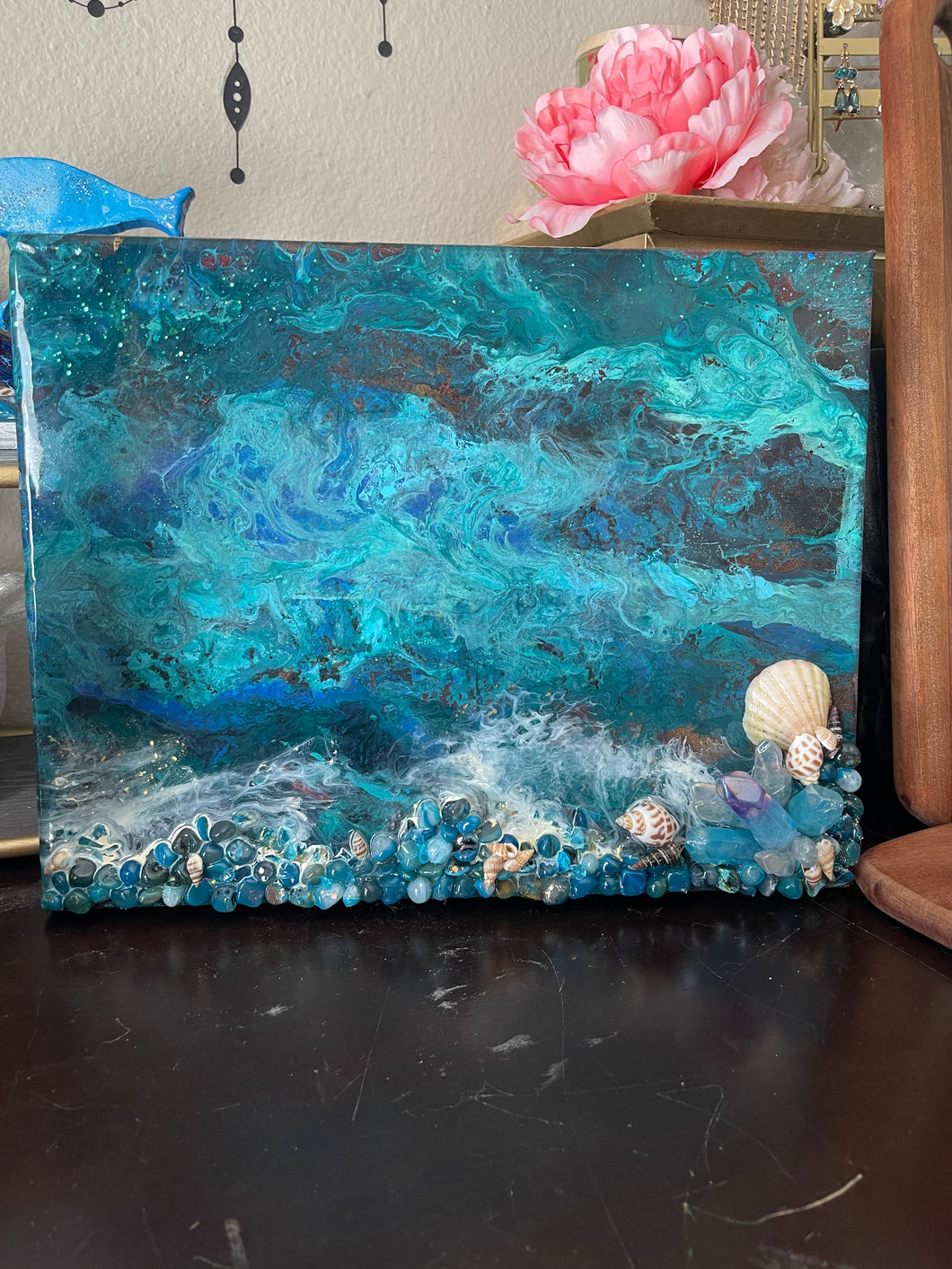 Ocean resin pour painting
