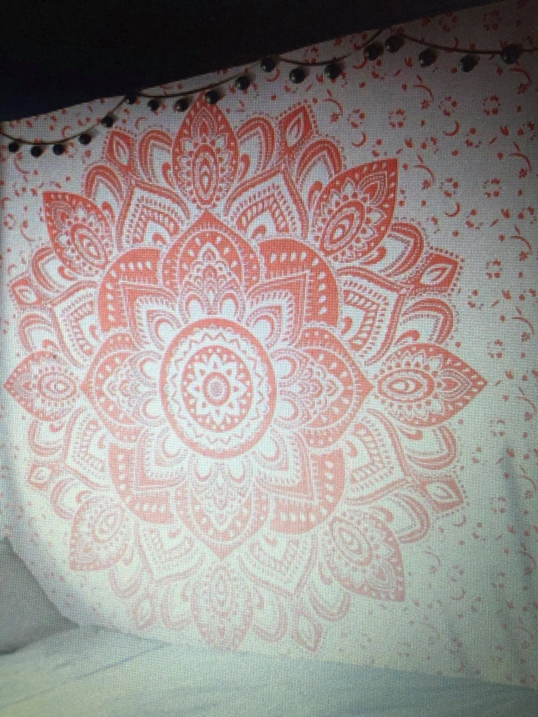 White and Pink Mandala Tapestry